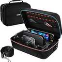 ivoler Carrying Storage All in One Case for Nintendo Switch 2 (2025),Portable Travel All Protective Hard Messenger Bag Soft Lining 20 Games for Switch 2 Console Pro Controller Accessories Black