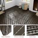 VANCASTLE 36 Pack Interlocking Deck Tiles, 12"x12" Patio Pavers, Heavy Duty Plastic Outdoor Flooring with Drainage, Waterproof Non-Slip Snap-Together Tiles for Balcony, Poolside, Garage, Dark Coffee
