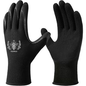 Pleneal Gardening Gloves for Women Men - 3 Pairs Breathable Garden Gloves with Grip, Latex Coated Outdoor Working Gloves for Lawn Yard, Medium Size Fits Most