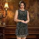 ELECLAND Women's 1920s Vintage Sequin Dress