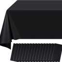 16 Pack Black Plastic Tablecloth for Rectangle Tables, Premium Decorative Black Disposable Table Cloths for Parties, Bulk Rectangle Party Table Cover for Birthday, Wedding, Anniversary, 54 x 108 Inch