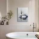 Zen Bathroom Canvas Wall Art 16x24in Framed