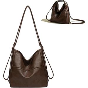 Convertible Backpack Purse Tote Backpack for Women Vegan Leather Convertible Crossbody Handbags Slouchy Shoulder Bag