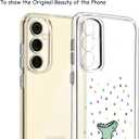 Unov Case for Galaxy S25 Plus Galaxy S24 Plus Case Clear with Design Soft TPU Shock Absorption Slim Embossed Pattern Protective Back Cover 6.7 inch (Rainbow Dinosaur)