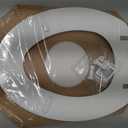 MAYFAIR 1844CP 000 Toilet Seat with Chrome Hinges will Never Come Loose, ELONGATE , White