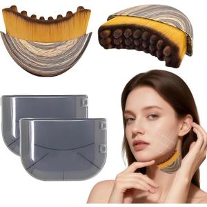 2PCS Lymphatic Contour Face Brush, Lymphatic Drainage Massager for Face,Ergonomically Designed to Fit The Skin Precisely