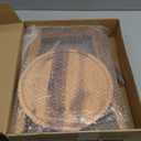 Demigo 15-Inch Tall Plant Stand for Indoor & Outdoor Use, Acacia Wooden Decorative Plant Shelf with Spill-Proof Tray, Flower Holder for Heavy Pots, Gardening Display - Natural Brown