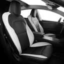 Customized for Tesla Model 3 Seat Cover 2024 2025 2026, 5 Seater Seat Cover Full Set Nappa Faux Leather Replacement Accessories Black White
