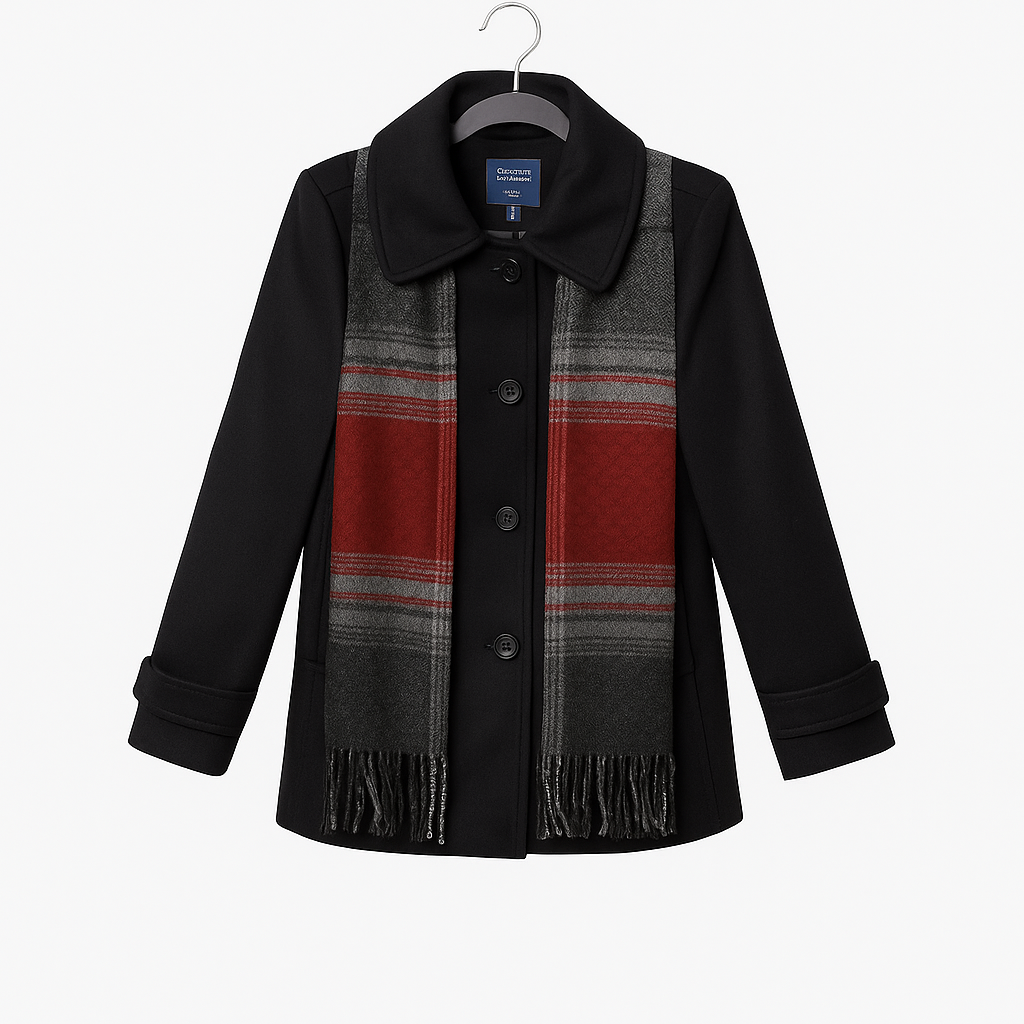 London Fog Women's Single-Breasted Wool Coat With Scarf, Black, Extra Large London Fog Women's Single-Breasted Wool Coat With Scarf, Black, Extra Large