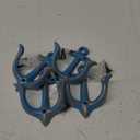XINGYAN Vintage Rustic Cast Iron Nautical Sea Anchor Design Wall Hooks,Home Coat Rack,Decorative Wall Mounted Antique Shabby Chic Metal Bathroom Towel,Coat Hooks,Hanger,Screws Inside (Blue[4pcs]) (Blue[4pcs])