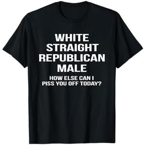 White, Straight, Republican, Male - Funny Republican T-Shirt, XL