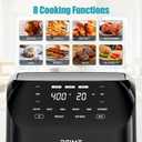 Air Fryer 6.2 QT Large Capacity Oilless Hot Air Fryers Oven 1500W Healthy Cooker with 8 Presets, Digital LCD Touch Screen, Non-Stick Basket, Included Recipe (Black-M)