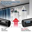 Heavy Duty Shower Curtain Rod - 42 to 60" Adjustable,3-In-1 Installation (No Drilling, Adhesive Or Screw In Mount),Non-Slip Rust-Resistance Tension Rod for Bathroom,Closet,Kitchen,Doorways
