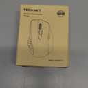 TECKNET Wireless Mouse (BT5.0/3.0 & 2.4G) Rechargeable 4800 DPI Silent USB A & Bluetooth Mouse 6 Buttons, Wide Compatibility - Grey