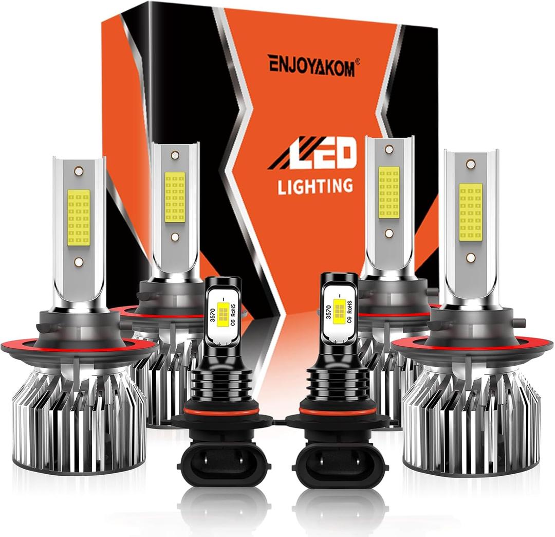 Compatible for Ford F250 F350 F450 F550 Super Duty 2005 2006 2007 2008 2009 2010 2011 2012 2013 2014 2015 2016 2017 2018 2019 2020 2021 2022, High Low Beam Fog Lights, Pack of 6