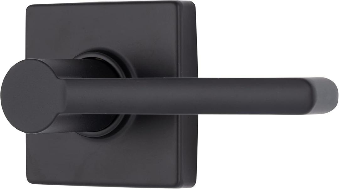 BRINKS  Contemporary Non-Locking Interior Door Lever, Matte Black - Designed for Sleek and Modern Homes and Blends Seamlessly with Interior Dcor (E2427-122)