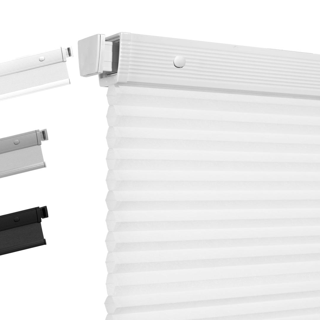 Boolegon No Drill Cellular Shades for Indoor Windows, White, 36" W x 64" H