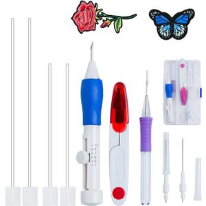 Islmlisa Magic Embroidery Pen Set - Punch Needles for Embroidery Threaders DIY Sewing