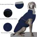 PUMYPOREITY Warm Dog Jacket, Reflective Winter Coat with Adjustable Hook & Loop, Fleece Snowsuit with Turtleneck, Water Resistant Cold Weather Coats for Small Medium Large Dogs, M, Blue