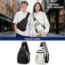 Crossbody Bag Casual Sling Bag for Men, Convertible Backpack, 3-in-1 Anti-Theft Shoulder Bag Trendy Daypack for Travel,Large, Black