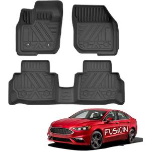 AOMSAZTO Floor Mats for 2017-2020 Ford Fusion/Lincoln MKZ, Custom Fit Floor Liners for 1st & 2nd Row All-Weather Protection Car Mat Automotive Floor Mats, Black