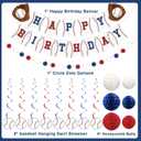 Baseball Party Decorations Happy Birthday Banner Baseballs Honeycomb Balls Hanging Swirls Circle Dot Garland for Baseball Sports Themed Birthday Party Decorations