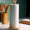 Cute Wooden Paper Towel Holder Stand - Kitchen Paper Hanger Rack Bathroom Towel Roll Stand Organizer Simply Standing Countertop Paper Roll Holder, Flower