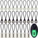 WEBEEDY 30pcs Luminous Zipper Pull Replacement 3 Styles Green Glow in The Dark Zipper Puller Tab Head Detachable Zippers Repair for Camping Tent Luggage Suitcase Backpacks Coat Outdoor Boots Purse