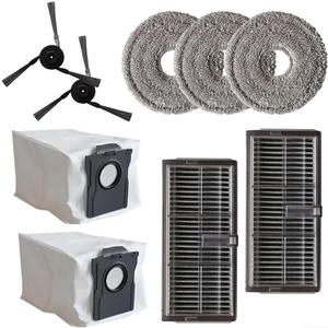 Replacement Filter Mop Cloth Kit for MOVA for P50 Pro for Ultra Vacuum Cleaner, 2 Side Brushes, 2, 3 Mop Pads, 2 Bags, Vacuum Parts & Accessories