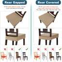 Genina Waterproof Seat Covers for Dining Room Chair Covers Waterproof Dining Chair Covers (6 PCS-Rear-gapped, Khaki)