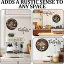 2PCS Coffee Bar Sign, Vintage Coffee Bar Signs for Wall, Suitable for Kitchen, Home, Office, Cafe, Bar, Hot Drink Shop, Housewarming Gift, 11.8 * 11.8 In/13.8 * 4.9 In