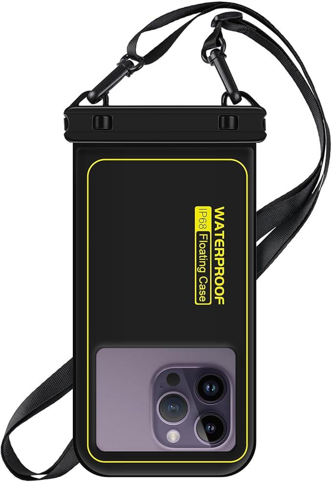 Waterproof Phone Pouch Floating, IP68 Waterproof Phone Case for iPhone 16 Pro 15 14 13 12 11 Pro Max Samsung Google, Dry Bag with Adjustable Lanyard, Up to 6.7'' Black Waterproof Phone Pouch Floating, IP68 Waterproof Phone Case for iPhone 16 Pro 15 14 13 12 11 Pro Max Samsung Google, Dry Bag with Adjustable Lanyard, Up to 6.7'' Black
