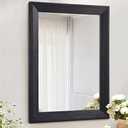 AAZZKANG Black Mirrors for Wall Rectangle Wood Framed Large 20"x16" Decorative Wall Mirror for Bedroom Bathroom Living Room Dressing Room Entryway