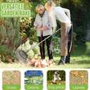 Joyhalo Rake for Leaves Adjustable 65 Inch Long, 18 Inch Wide Garden Rake with 25 Tines, Metal Leaf Rakes, Rakes for Lawns, Gathering Leaves, Weeds, Debris