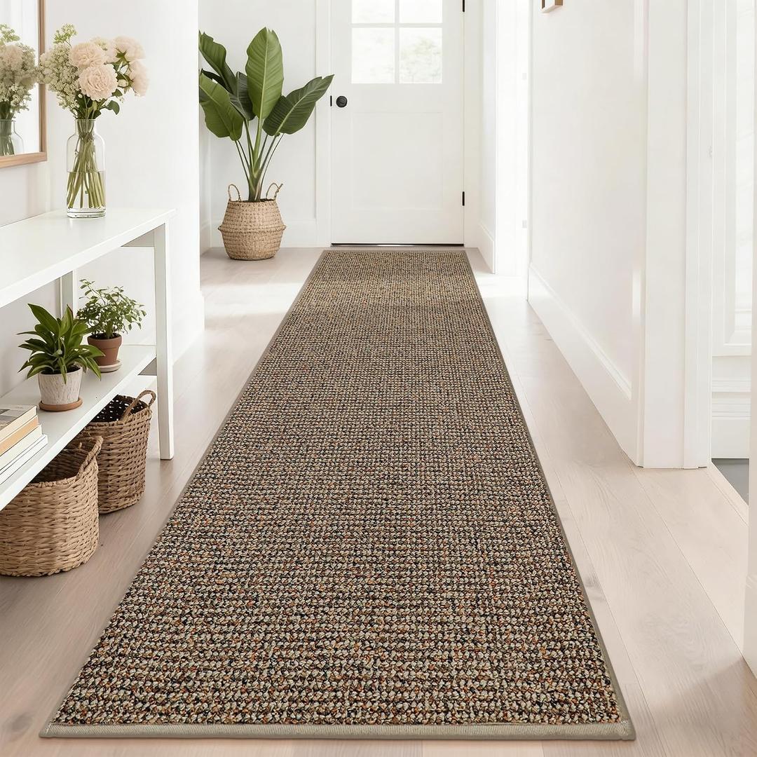 BEQHAUSE Hallway Runner Rugs 2.6x10, Hallway Rug Non-Slip Washable(Rolled-Up NO Creases), Runner Rug Absorbent Stain Resistant Hall Rug Carpet Runner, Entryway Rugs Floor Mat Laundry Room Rugs, Taupe