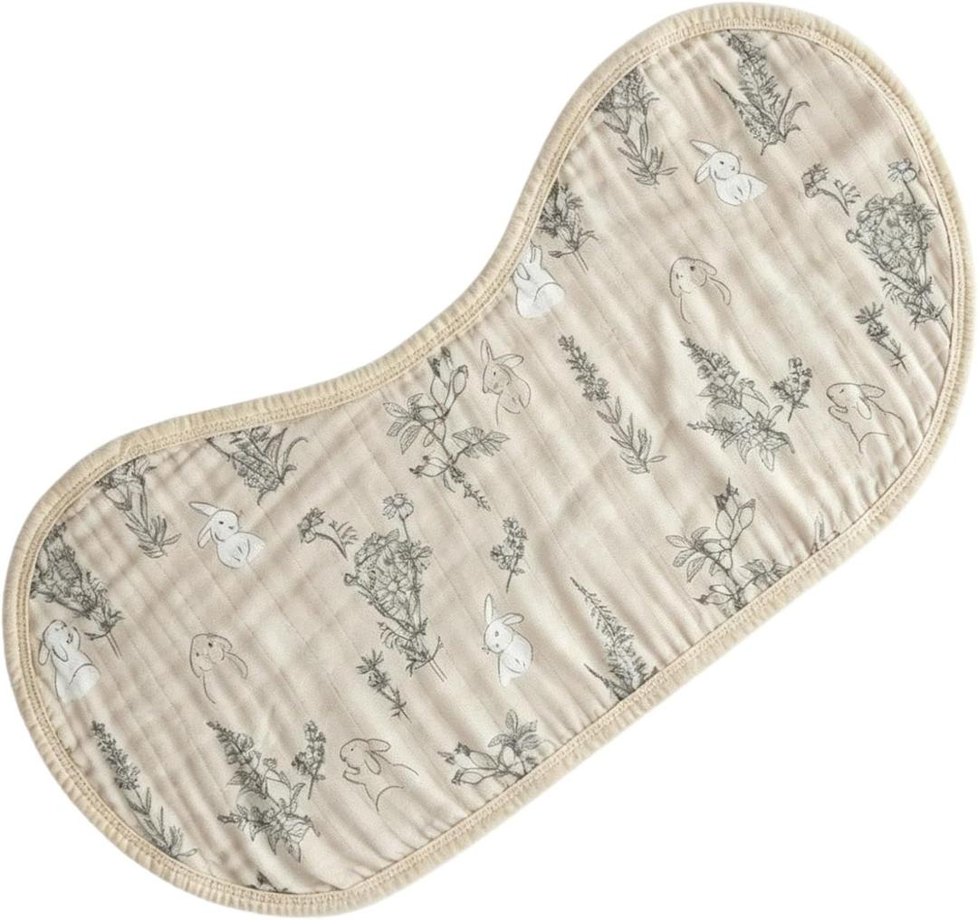Muslin Burp Cloths, Baby Burp Cloth for Boys and Girls,Soft Large Breathable Absorbent Newborn Washcloths for Milk Spit Up,Rabbit Print