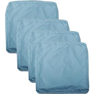 Patio Seat Cushion Covers,Washable Slip Covers Replacement,Waterproof Outdoor Furniture Chair Cushion Pillow Seat Cover for Couch,Garden,Sofa,Water Blue,24"24"4"(4 Covers Only)