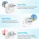 European Travel Plug Adapter Set, 8-in-1 Travel Adapter with 4 Outlets, 4 USB Ports (2 USB C), US to UK/EU Universal Travel Adapter, International Power Adapter with Type G/E/F/C Detachable Plugs