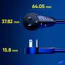 Maximm Cable 15 Feet 360 Rotating Flat Plug Extension Cord/Wire, 3 Prong Grounded Wire 16 Awg Power Cord - Black UL Certified