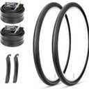 MOHEGIA 700c Gravel Bike Tires Set: 2-Pack 700x38C/700x40C/700Cx42C Folding Bicycle Tires All-Terrain and Pair Inner Tubes with Tire Levers for Off-Road Adventures