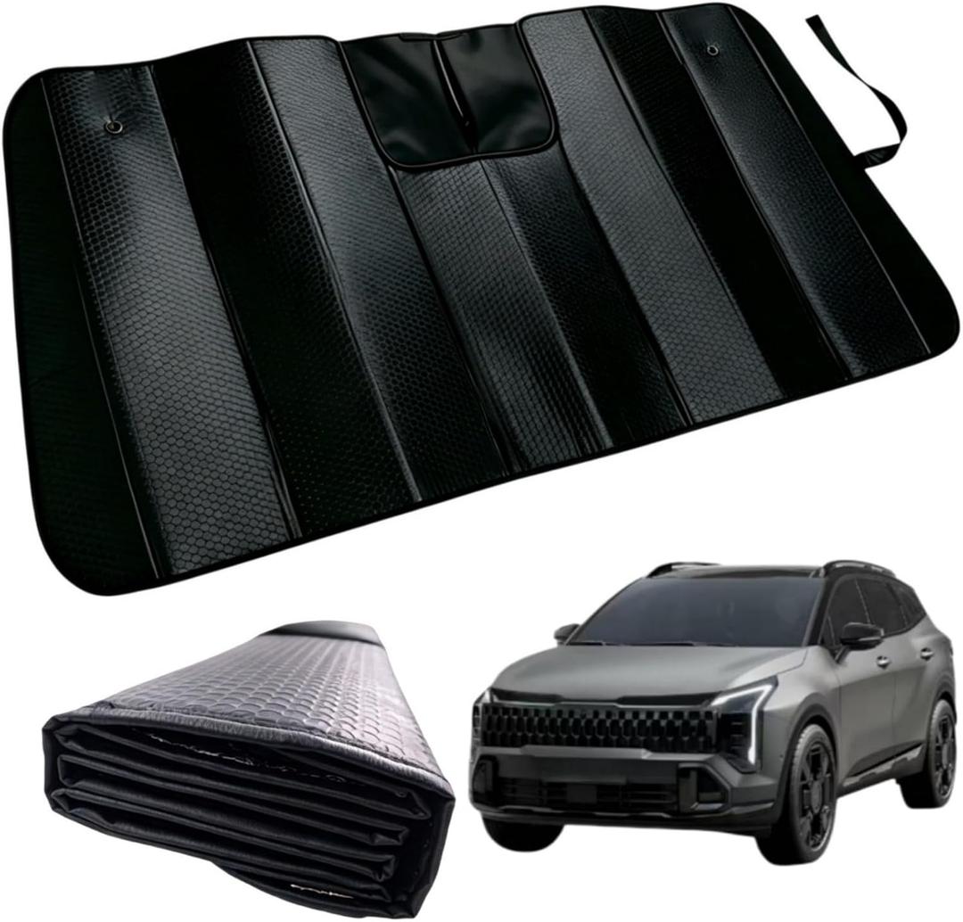GWUSKDT Car Windshield Sunshade for Kia sportage 2022-2026, Thicken 5-Layer Bubble Aluminum Foil UV Heat Reflector Foldable Sun Visor, Front Windshield Sun Shade- Keeps Your Vehicle Cool