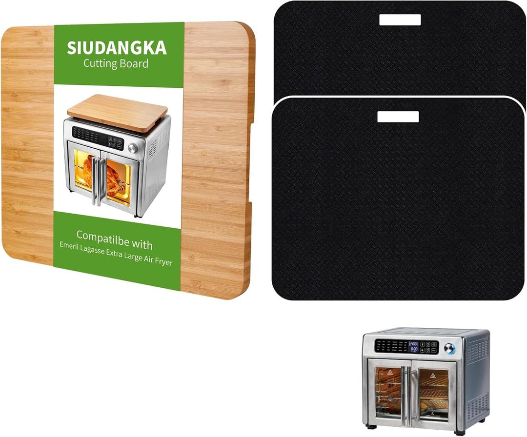 Accessories for Emeril Lagasse 26 QT Extra Large Air Fryer, Cutting Board with Heat Resistant Mat Compatible with Emeril Lagasse Toaster Oven, Heat Resistant Cutting Board with Countertop Protector