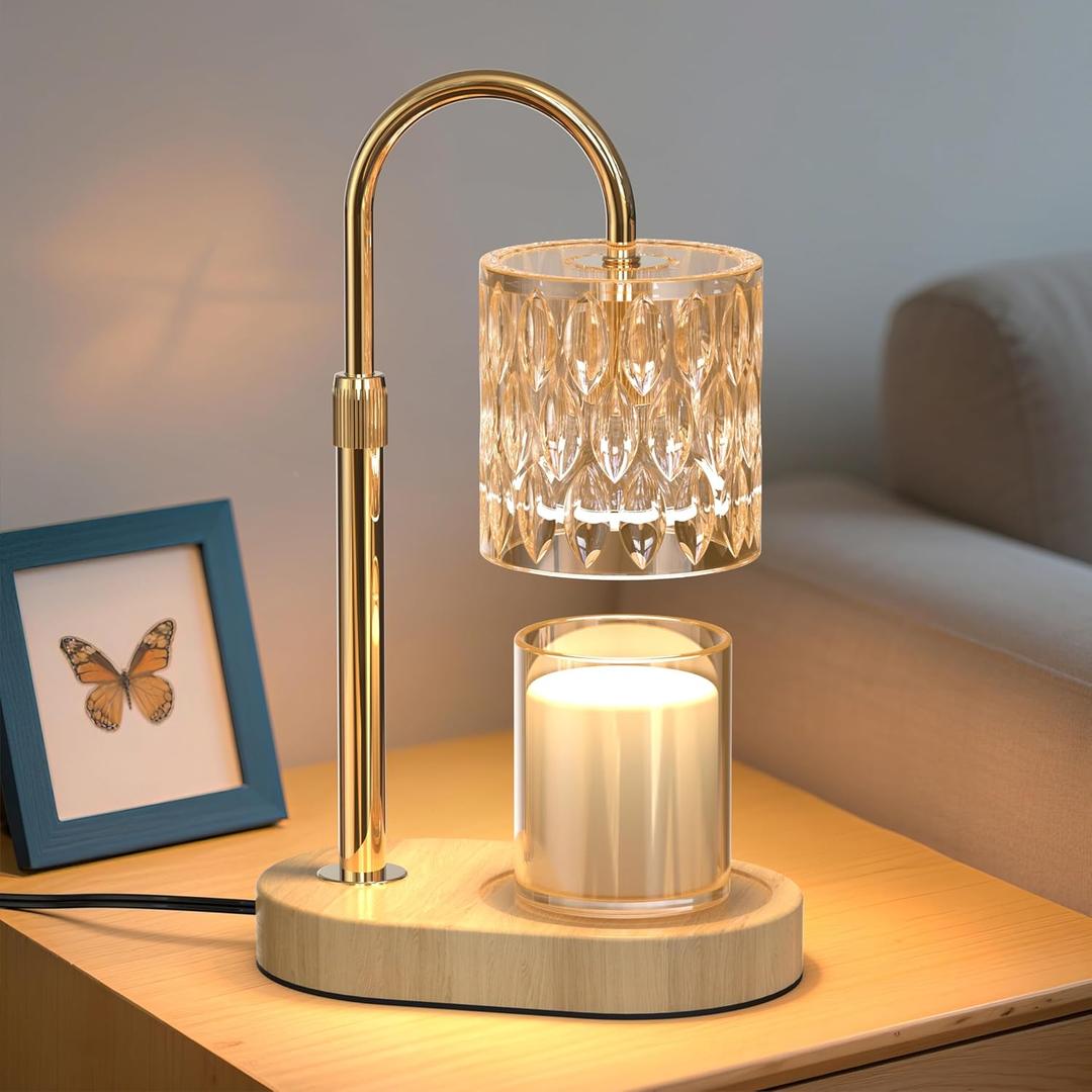 Candle Warmer Lamp with Timer and Adjustable Height, Vintage Home Bedroom Decor, Gifts for Mothers, and Housewarming Gifts, Electric Wax Melt Warmer Lamp with 2 Bulbs