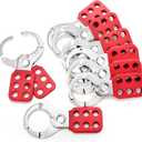 WUWEOT 8 Pack Lockout Tagout Hasp, Tamper-Proof Padlock Hasp, Stainless Steel Lock Out Tag Out Hasp, Impact-Resistant Loto Hasp with Extended Jaw (1.5 Inches)