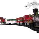 Lionel Battery-Operated North Pole Central Freight Toy Train Set with Bluetooth, Locomotive, Train Cars, & Track with Authentic Train Sounds, Lights, & Water Vapor Smoke Effects for Kids 4+