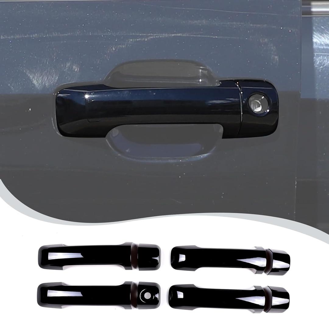 Car Exterior Door Handle Cover Trim Compatible with Toyota Tundra 2007-2021 Sequoia 2008-2020 Crew Max 2008-2015,ABS Outside Door Handle Protector Cover Accessories