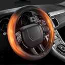 Heated Steering Wheel Cover: 3-Min 12V Quick Heating Leather with Overheat Protection, Non-Slip Grip  Fits 14.5-15.25 Wheels for Cars, SUVs(12V-Black)