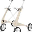 byACRE Carbon Ultralight Rollator Walker with Organizer Bag, Regular Track, 16.5" x 24" Seat (W x H), Oyster White