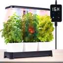Indoor Herb Garden with Grow Light, Full Spectrum LED Planter for Kitchen Herbs & Houseplants, Height Adjustable Indoor Growing System for Home & Apartment Decor (Not Pots) (Black, 16.5*6.5*4 inch)