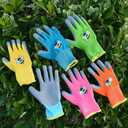 12 Pairs Kids Gardening Gloves Children Yard Work Glove Rubber Coated Garden Gloves for Girls Boys Toddlers Youth Outdoor (Large (Age 9-11))